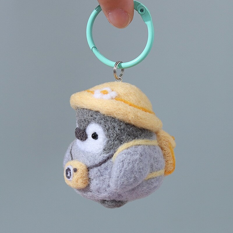 Unfinished Felt Kit 2022 Cute Animal Penguin Wool Needle Felt Kit Diy Material Bag Handmade Doll Toy Package: F