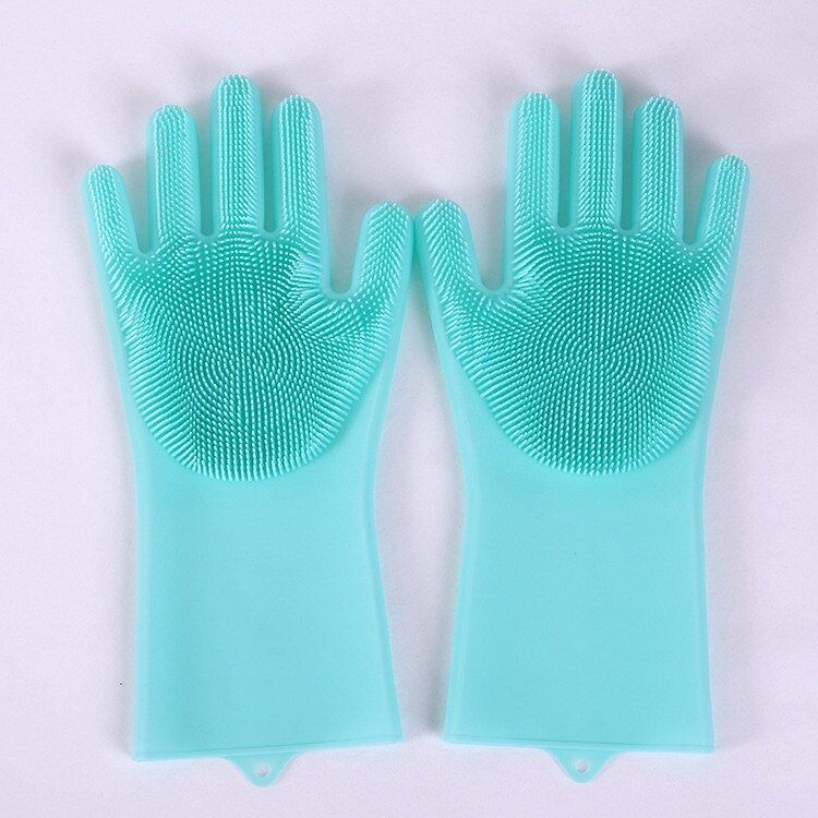 1 Paar Magic Dish Wassen Handschoenen Scrubber Rubber Keuken Schoon Gereedschap Multifunctionele Silicone Cleaning Handschoenen Voor Huishoudelijke: Green / 185g