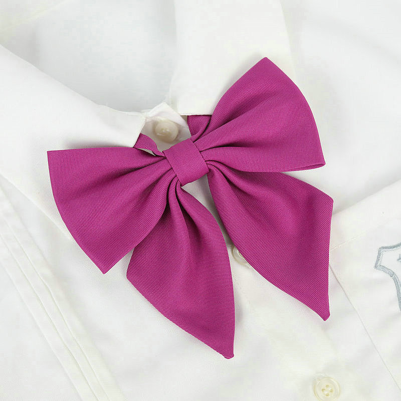 Solid Colors Big Bowknot JK Neckwear Girls Bow Tie Necktie Choker For Preppy Students Japanese Korean School Uniforms Shirts Tie: Blue