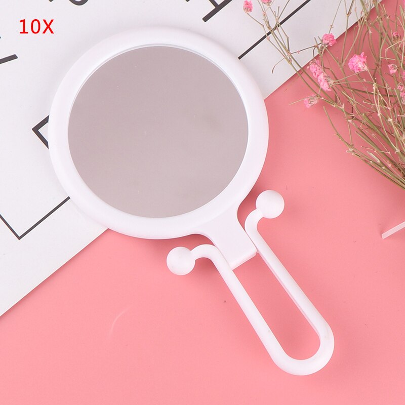 5/10X Magnifying Handheld Vanity Mirror Travel Folding Hand Held Round Shape Folding Adjustable Pedestal Makeup Mirror: WT10