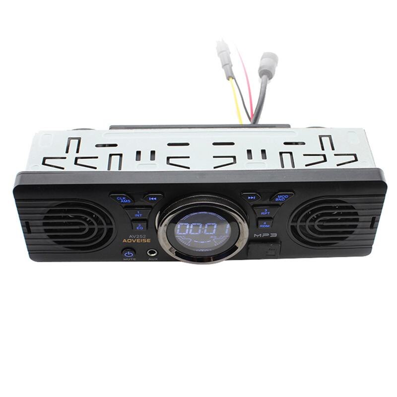 Aoveise 12V Auto Fm Usb Sd Aux In O Stereo AV252 Radio Ingebouwde 2 Luidsprekers Bluetooth Handenvrij in Dash MP3 Speler
