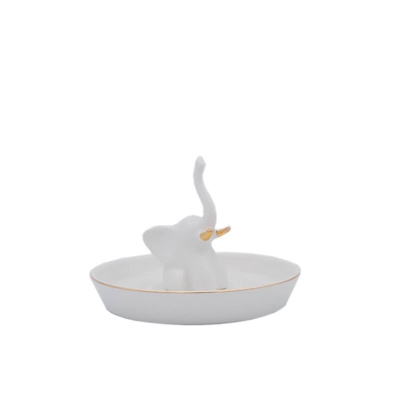 Elefant dekorativ fad ring sted opbevaringsbakke support til veninde smykker ornament arrangement til dressing skrivebord: B