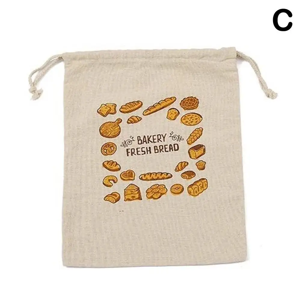 Bolsas reutilizables de lino con cordón para pan, organizador de cocina, gran almacenamiento lavable, accesorios de comida para el hogar, sin blanquear: Amarillo claro