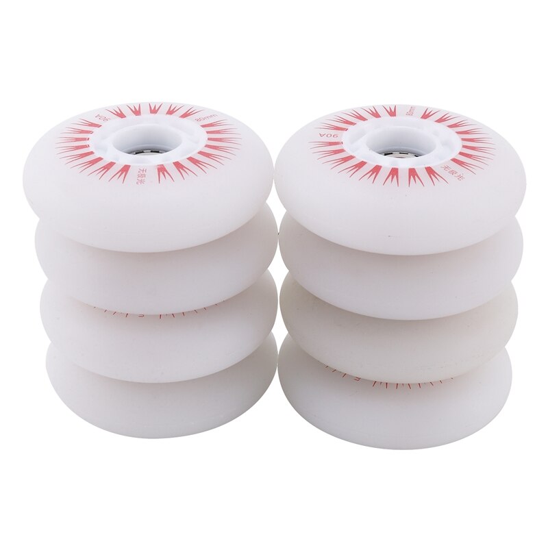 HG-8PCS Roller Skates Flash Wheel Wear-Resistant High Elastic Wheel Pulley Sub-Aurora Luminous Wheels