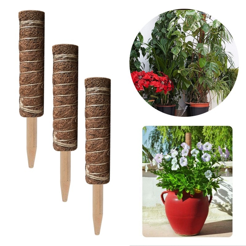 1/2/4 stk kokos mos totempæl kokos mos pind til slyngplanter plantestøtte forlængelse klatre indendørs haveplanter 30/40/45/60cm