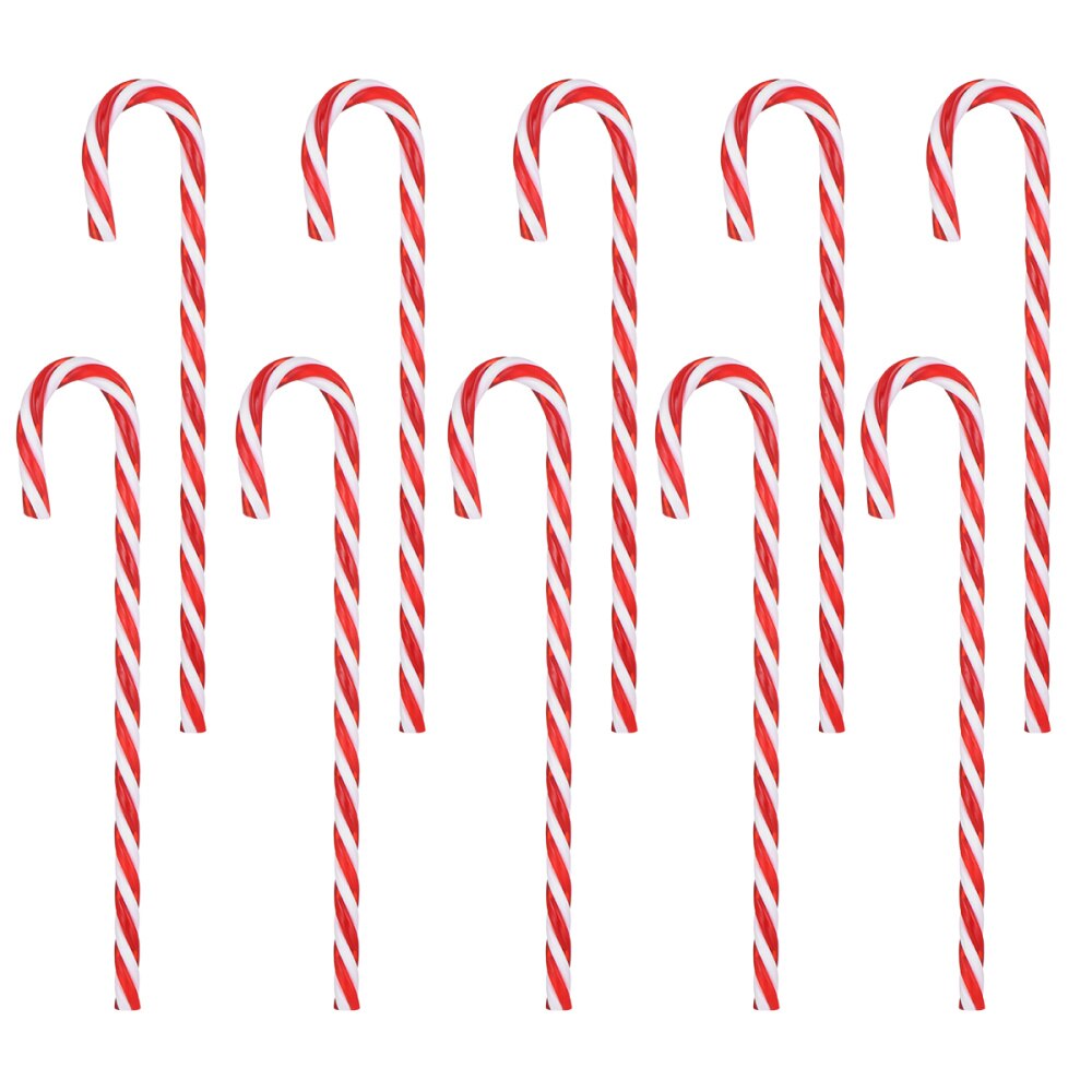 OUNONA 18 Pcs Twinkling Candy Cane Christmas Lawn Stakes Pathway Markers Christmas Tree Decoration (15 cm, Red and: Default Title