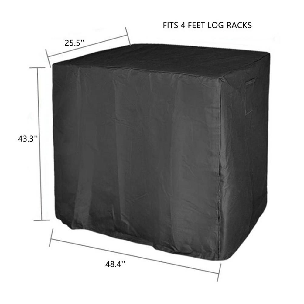 Firewood Log Rack Cover Outdoor Heavy Duty Waterproof WoodPile Cover Logs Holder Tarp With Fastening Straps 420D Oxford Outdo