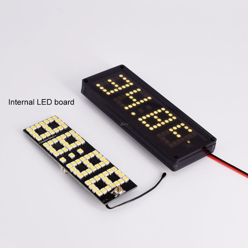 Auto Led Dot Matrix Klok Temperatuur Voltage Display 4.0 ~ 25V Multifunctionele 3in1 Tijd Thermometer Voltmeter