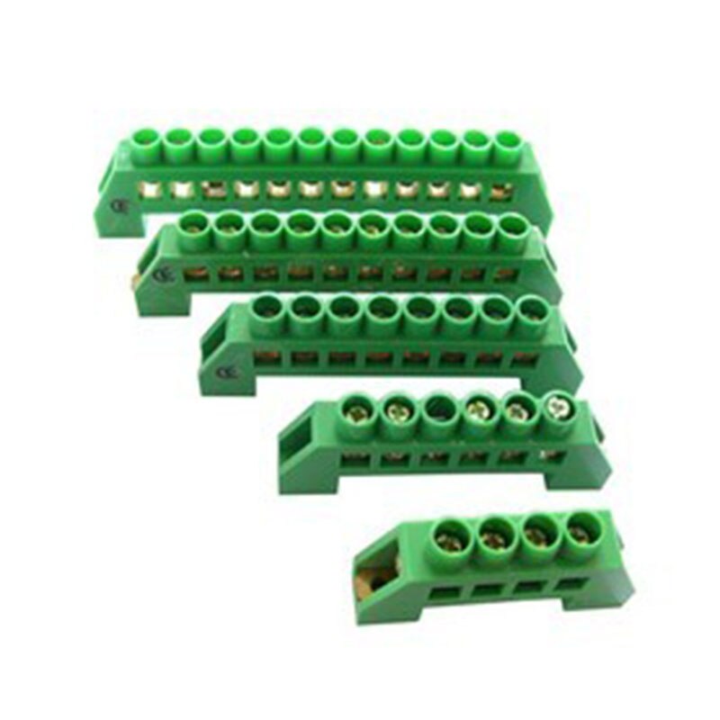 Green Blue Screw Brass Terminal Block Earth And Neutral Block With 4-12 Pole