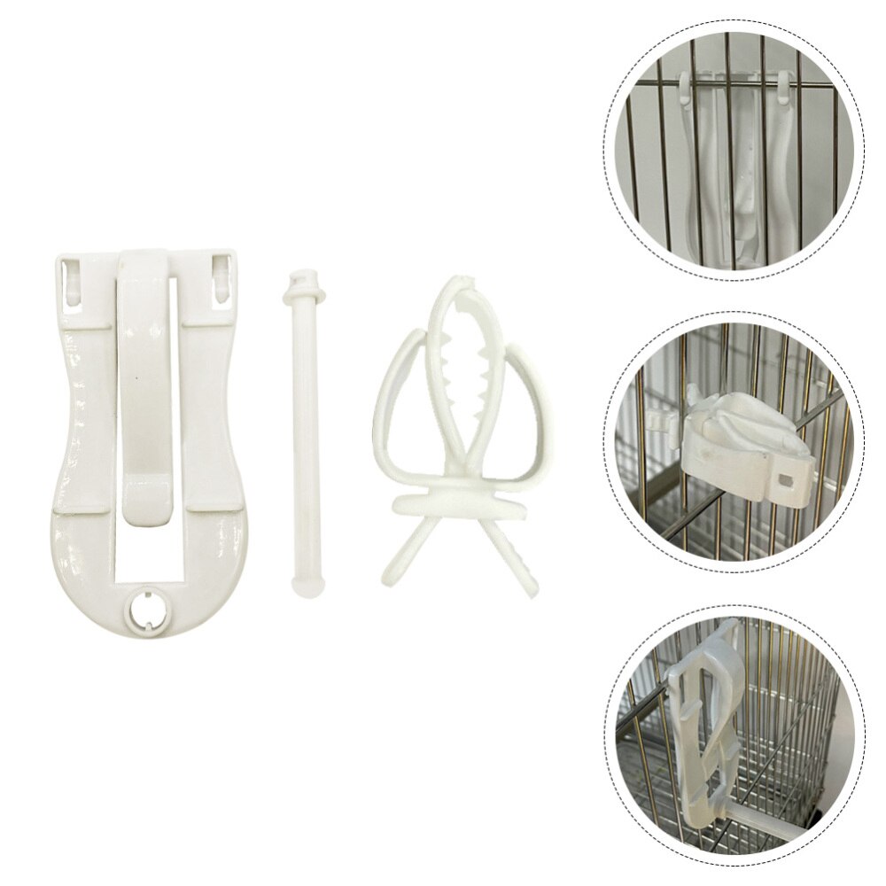 2pcs Parrot Clamp Bird Cage Fixed Clip Bird Cage Accessory for Parrot (White)