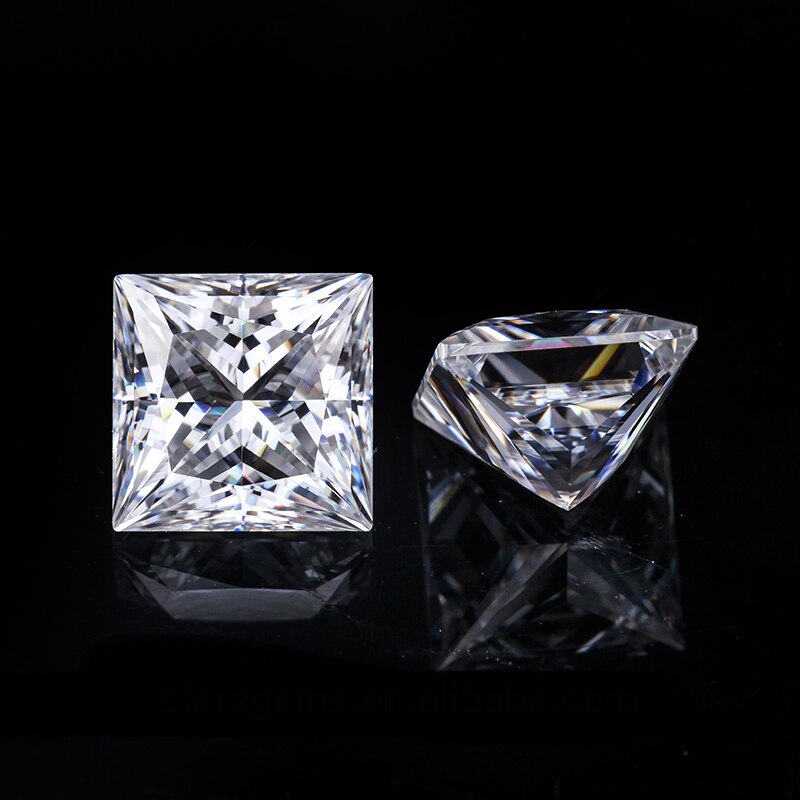 3*3Mm Princess Cut White Moissanite Stone 0.16 Karaat Moissanite