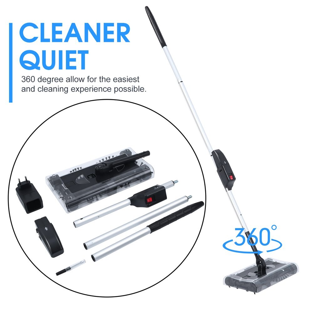 Multifunctional Electric House Swivel Cordless Cleaner Automatic Home Cleaning Machine Black Easy Operate