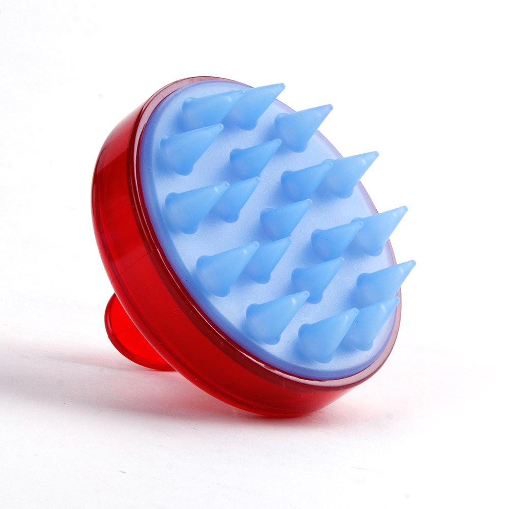 Cepillo de silicona para el cabello Spa, 1 Uds., para lavado de cabeza de cardado, peine de diente ancho, masaje del cuero cabelludo, adelgazante: Red