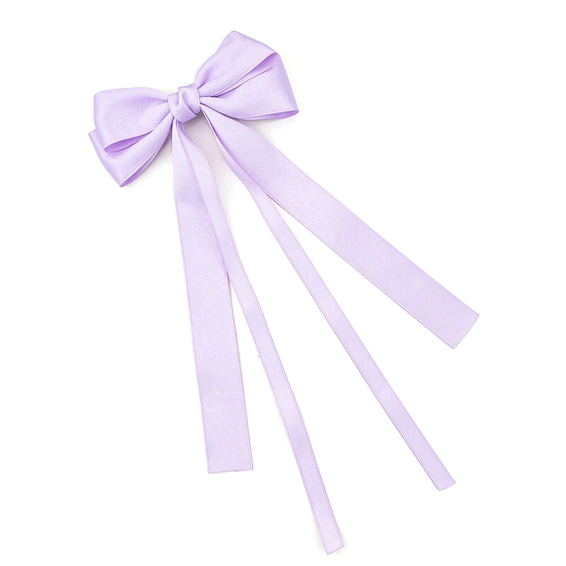 Vintage laço grande clipe de cabelo para mulheres, grampos de cabelo de fita longa presilhas Headwear para menina acessórios de jóias de casamento: Preto