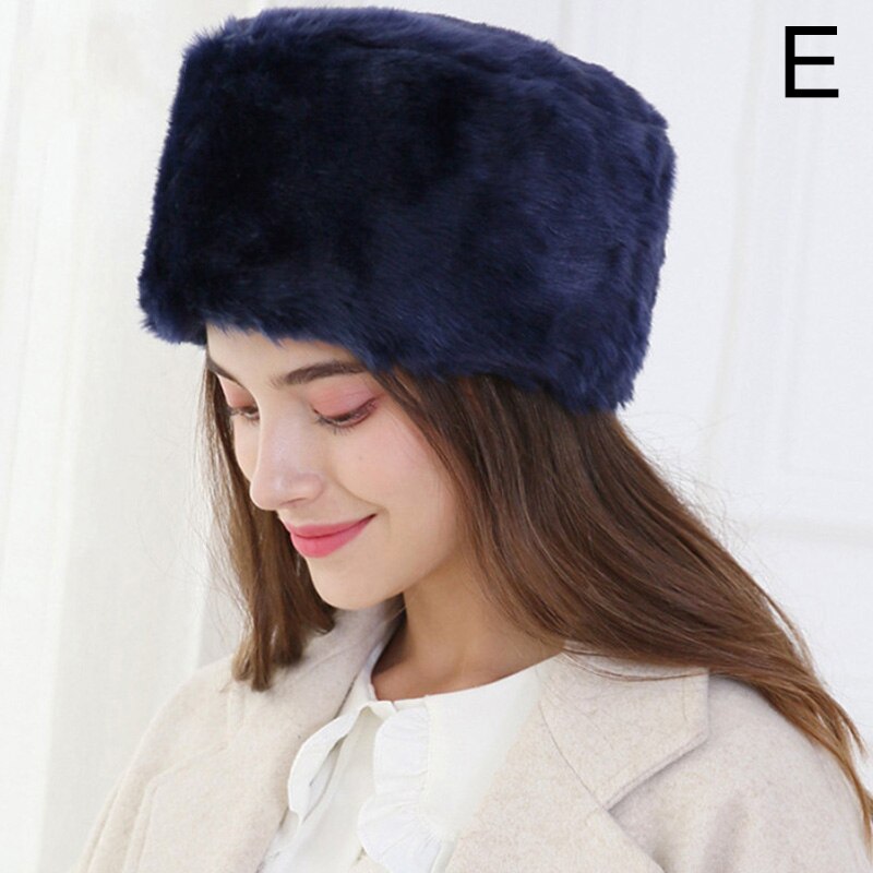 Gorros rusos gruesos y esponjosos para mujer, gorros de piel sintética, gorros de esquí, aviador, orejeras, gorro , gorros de invierno: E