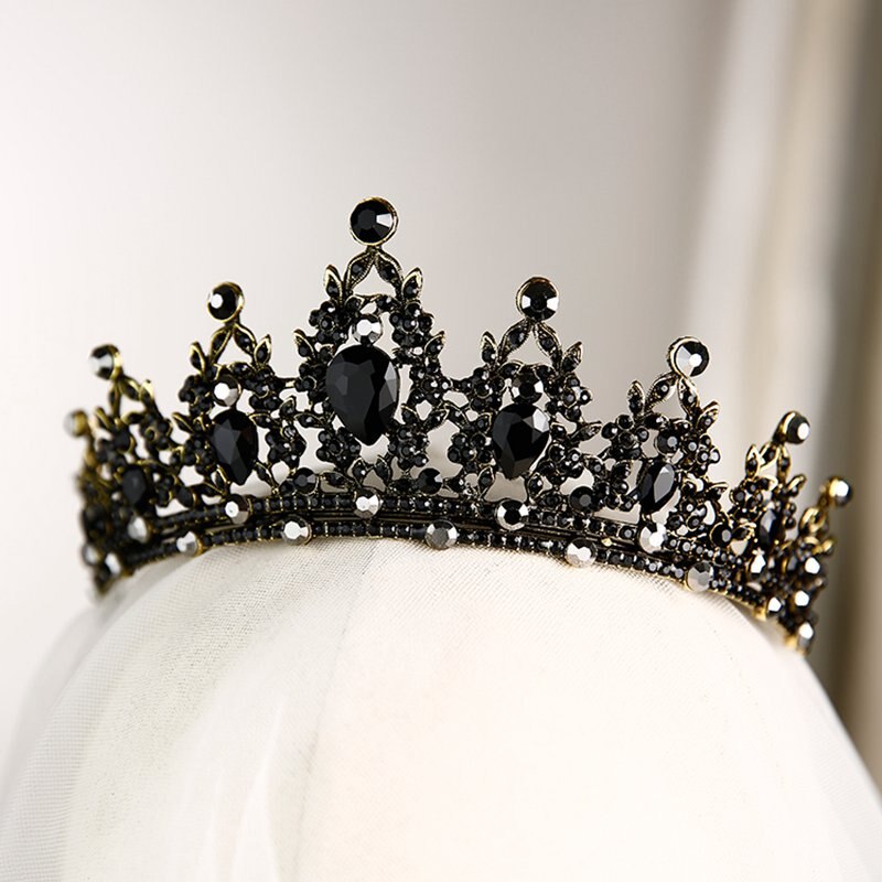 De Bruid Kroon Is Een Zwart Stijl Volwassen Kroon Bruiloft Bruiloft Prinses .: tiara black