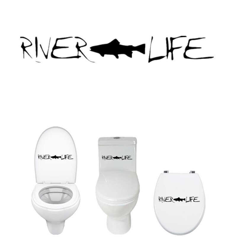 Pegatinas de inodoro RIVER LIFE, una pieza, extraíble, impermeable, pintura, pegatina de PVC de vinilo Diy, decoración del hogar para WC, decoración de la pared del coche