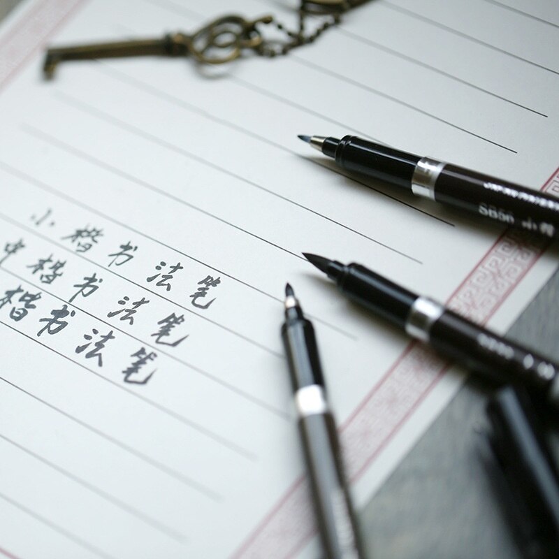 3 Stks/set 3 Verschillende Vorm Plastic Multi Functie Pen Zachte Borstel Pen Kalligrafie Pen Kantoor School Schriftelijk Gereedschap Handtekening Pen