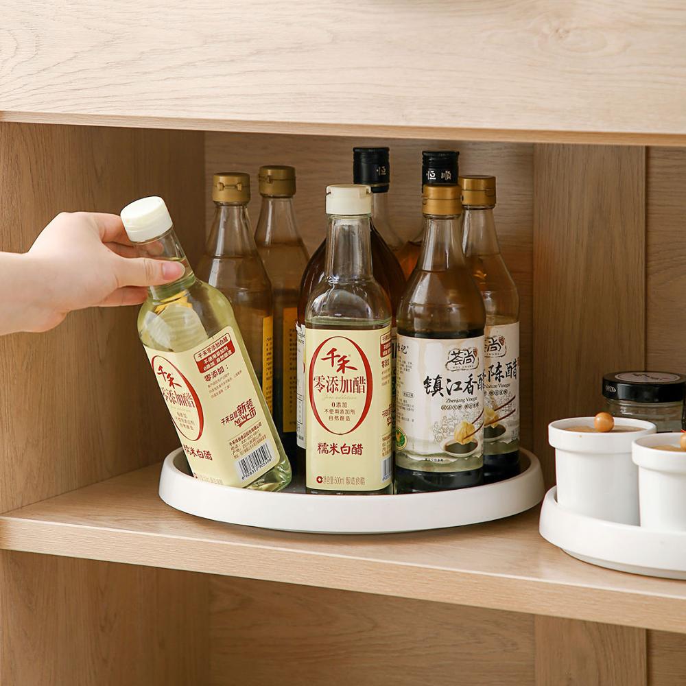 Support d'assaisonnement rotatif fournitures de cuisine huile sel sauce vinaigre étagère de rangement assaisonnement support accessoires de stockage de cuisine