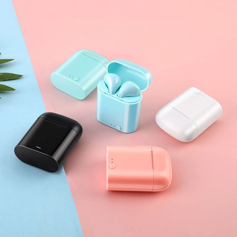 I7s Mini Portable Bluetooth Headphones Wireless Earphones With Charging Box bluetooth Earbuds upgrade Macaroon Candy colors