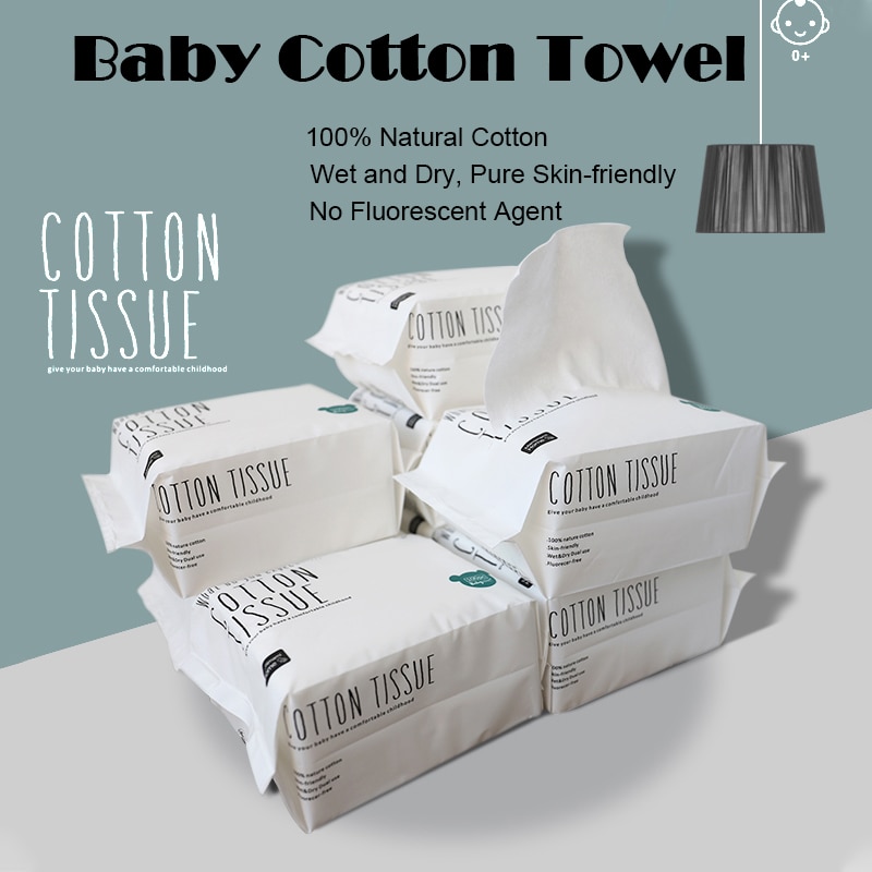 Katoen Wegwerp Papier Handdoek Zachte Huid Kinderen Gezichtsreiniging Droog Nat Dual Purpose Baby Katoen Wegwerp Handdoek