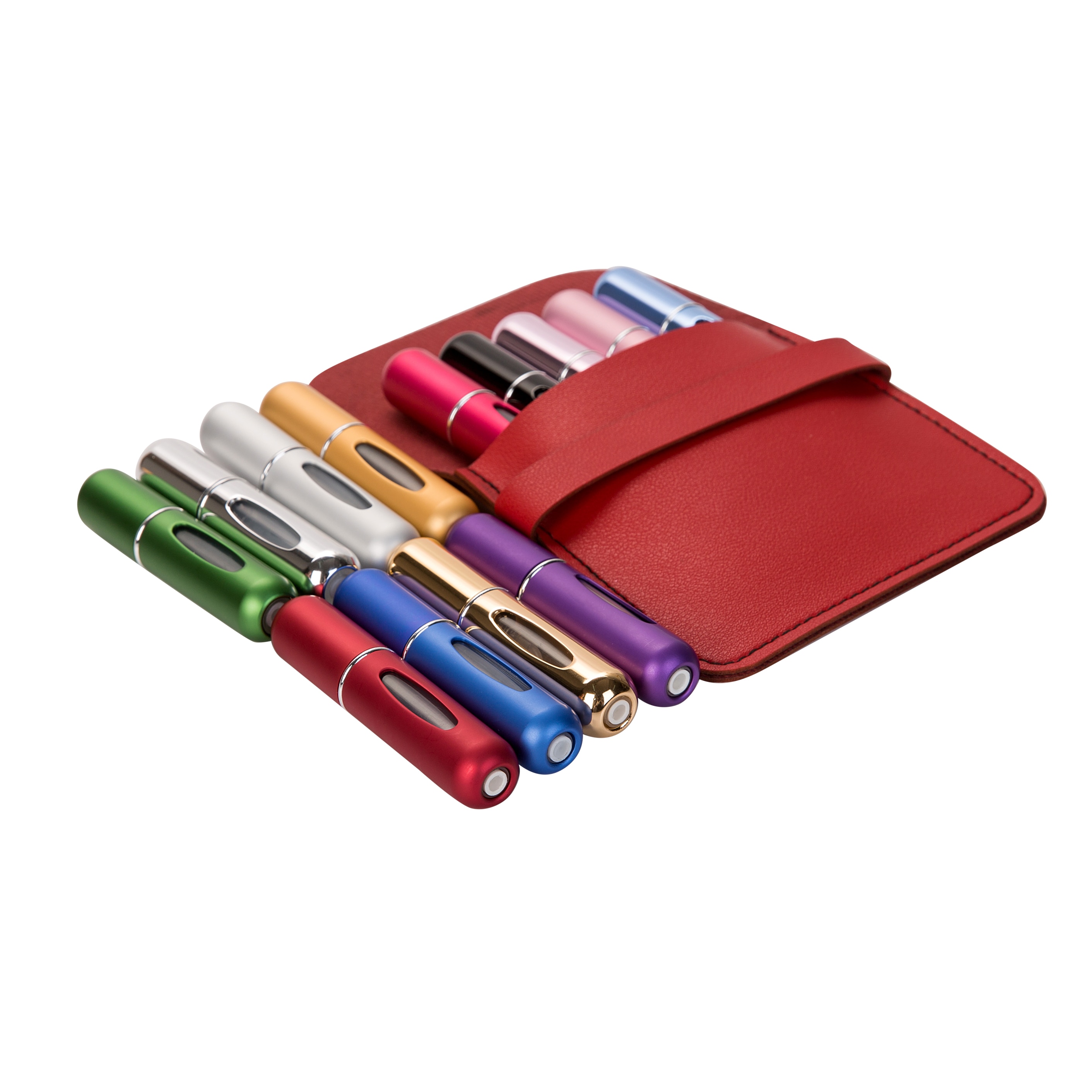 5 Pcs 5 Ml Mini Navulbare Parfum Fles Aluminium Spray Verstuiver Draagbare Reizen Cosmetische Container Parfum Fles Met Zak