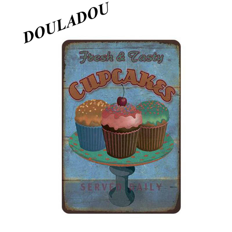 [Douladou] Vintage Pannenkoek Pizza IJS Plaque Tin Teken Cafe Winkel Metalen Teken Poster Bar Club Thuis decoratie 20x30cm