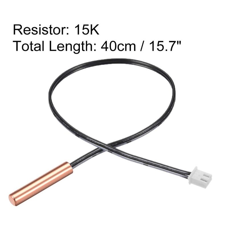 10 Uds 5K 10K 15K 20K 25K 50K 100K sonda Termistor NTC 15,7 pulgadas Sensor de temperatura sensible de cobre para aire acondicionado: 15K 10pcs