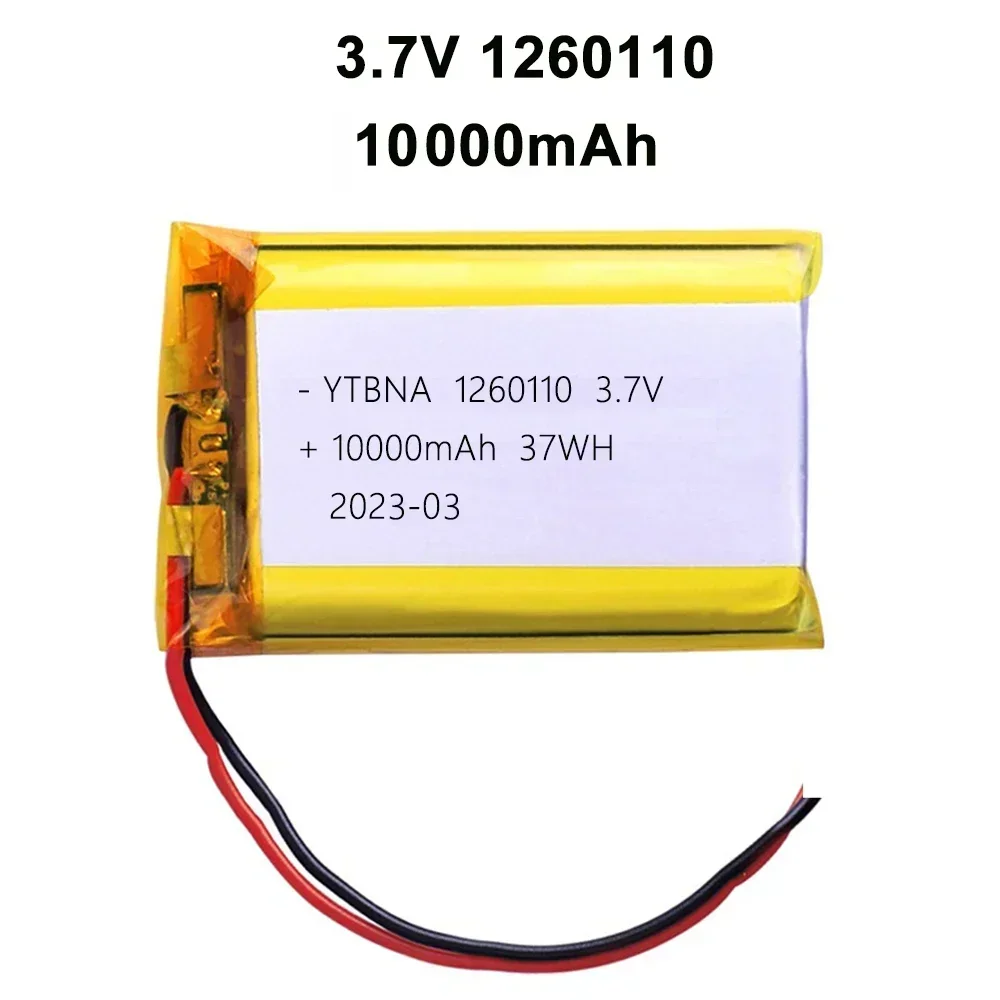 1260110 3.7V 10000mAh polymer lithium battery/lithium ion battery for Power Bank,GPS capacity