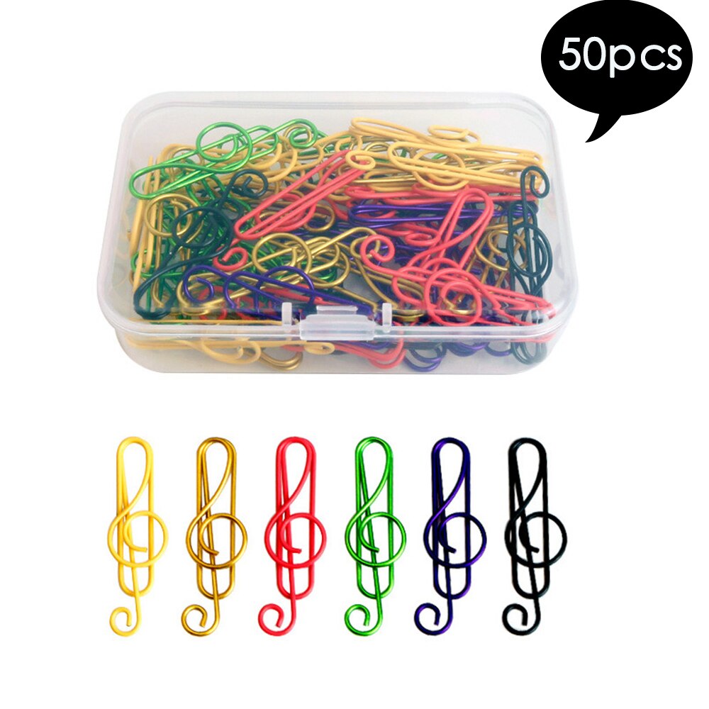 50/60pcs Paper Clips Durable Rustproof, Music Shape Paper Clips for Bookmark Office School Document Organizing Notebook Agenda