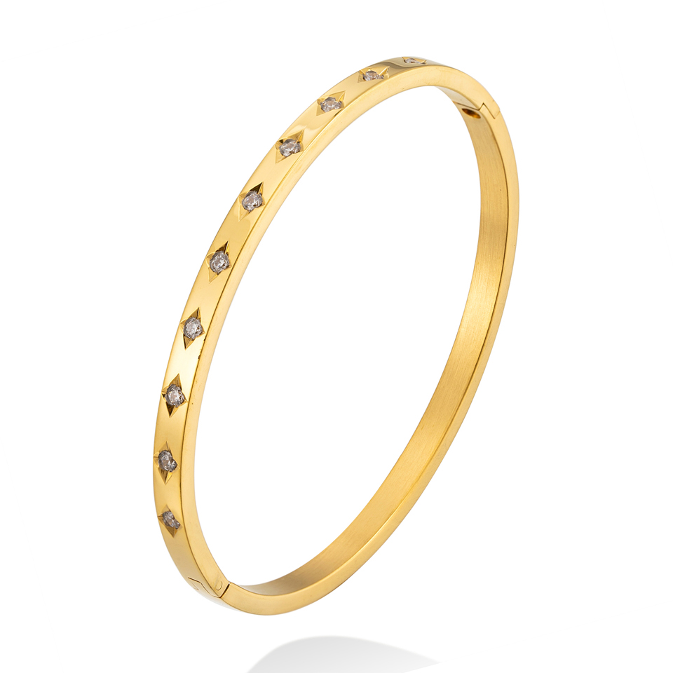 Nowy Starlight kreatywny prosty 18 K bransoletka ze stali nierdzewnej koreański kobiety moda eleganckie gładkie bransoletki złoty kolor biżuteria
