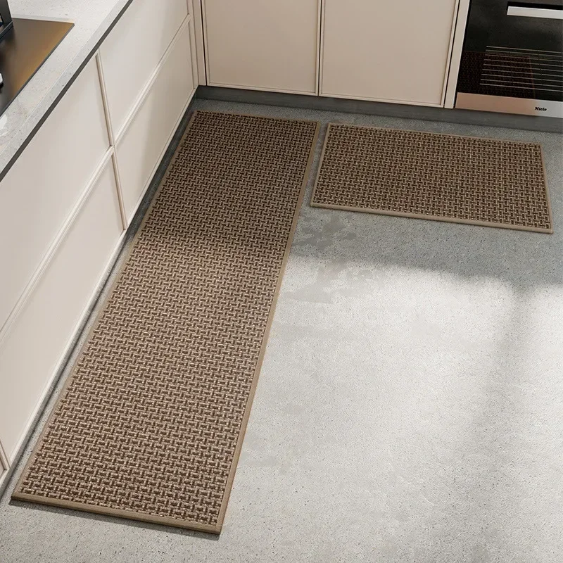 Premium halkfri köksmatta med hög densitet - superabsorberande olja och vatten, lätt att rengöra vävd matta för kök: 50 cm x 80cm / Gul