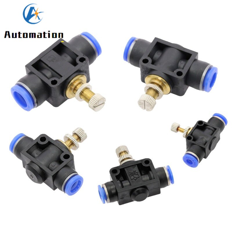 1Pcs Gasklep Sa 4Mm 6Mm 8Mm 10Mm 12Mm Tube Air Flow Speed Control kraan Valve Tube Waterslang Pneumatische Push In Fittings