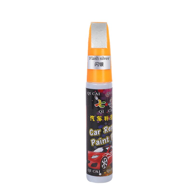 20 Colors Car Scratch Repair Paint Pen Auto Touch Up Pen Car Care Scratch Clear Remover Paint Care Auto Mending Fill Paint Pen: Flash Silver