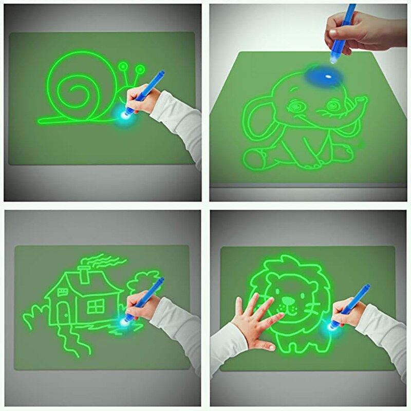 Magic Tekening Kit Tekenen Met Licht Tablet Board Lichtgevende In Dark Voor Kid Verf Educatief Kinderen Voor Led Glow Speelgoed speelgoed Fun Gif
