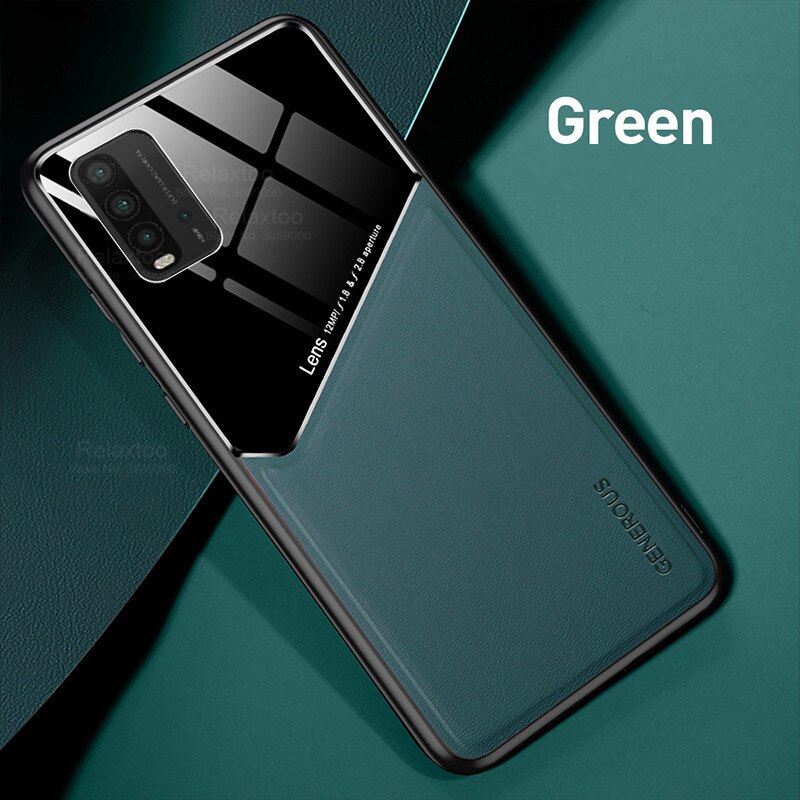 Leer Texure Auto Magnetische Houder Telefoon Covers Voor Redmi 9 T 9 T Readmi 9 T T9 Redmi 9 T 6.53 &#39;&#39;Case Hard Pc Back Shell Coque: 1 / for redmi n4 pro