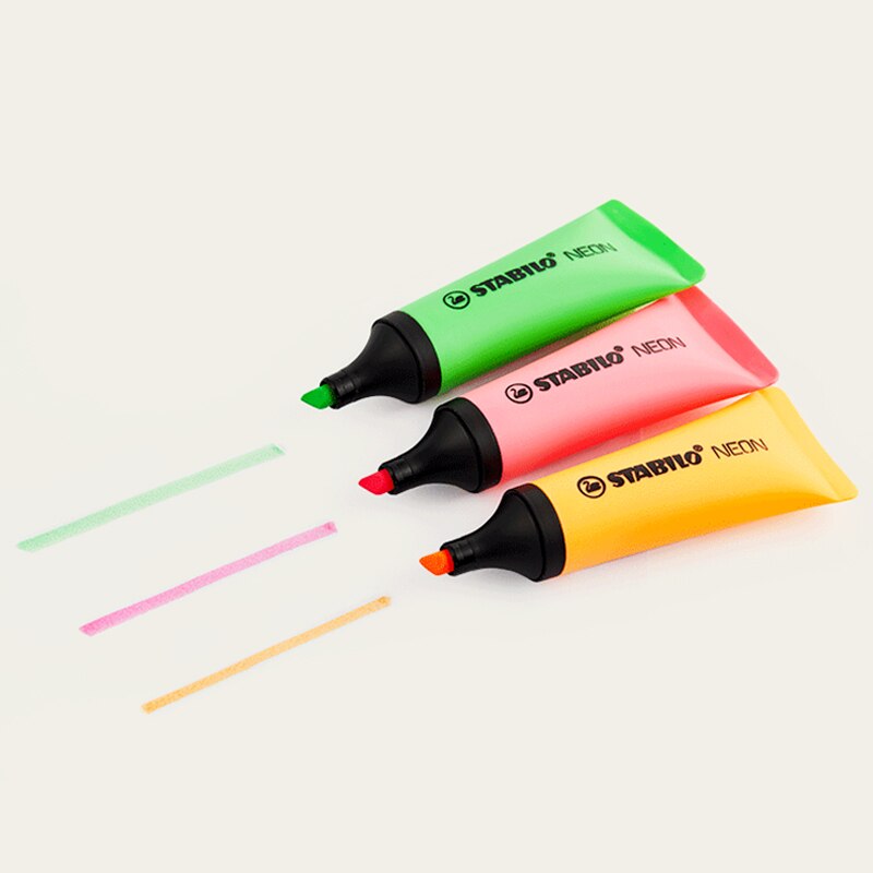 1Pcs STABILO 72 Highlighter Neon Marker PenToothpaste Appearance Large Capacity And Eye-catching Art School Supplies