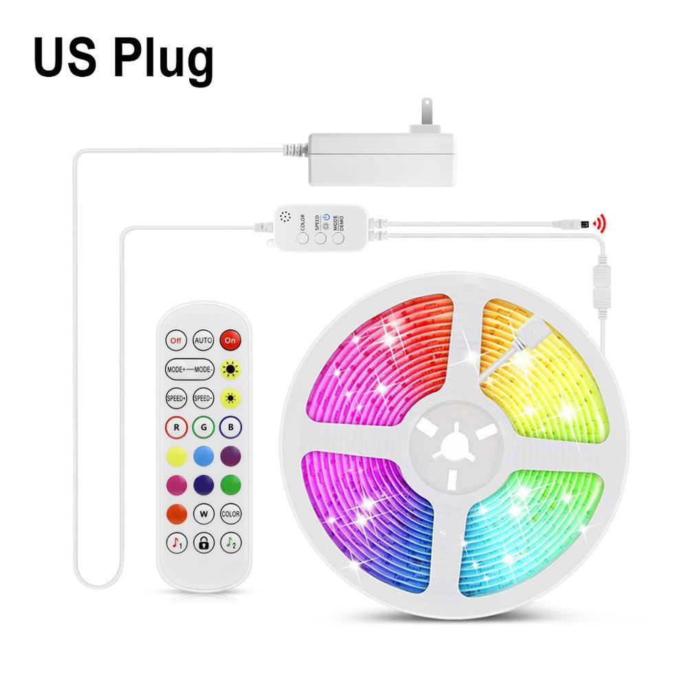 Jule bluetooth ledet fe lys stripe app musikk synkronisering krans streng lys bryllup fest hjemmedekorasjon belysning: Rgb-sett med pluggen / 10m