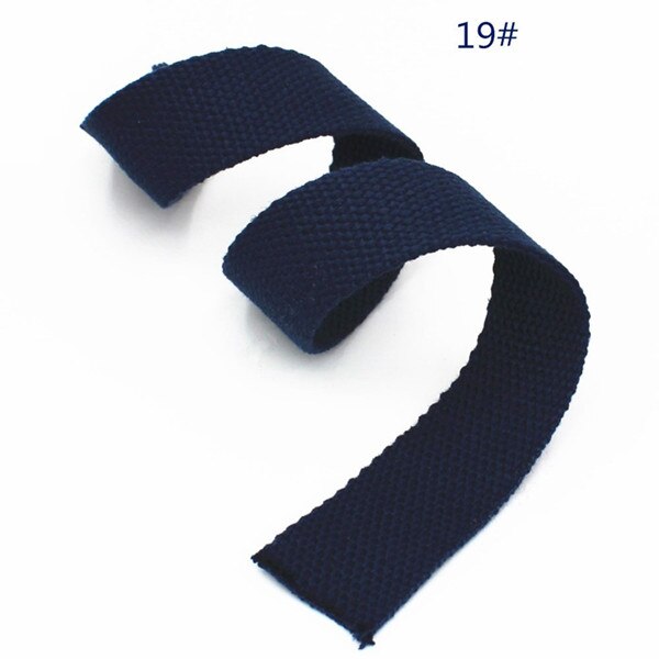 6M * 2.5 Cm Gekleurde Katoenen Dikke Vlakte Canvas Gordel Backpack Strap Bagage Accessoires Tas Maken Naaien Diy huisdier Aangelijnd: 19  navy blue