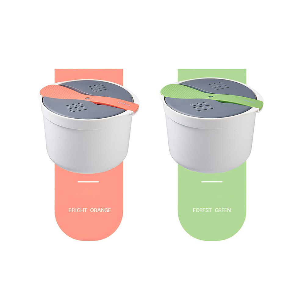 JUSHFO Portable Microwave Oven Rice Cooker food Steamer pot PP microwave cooking Utensils Insulation Bento Lunch Box