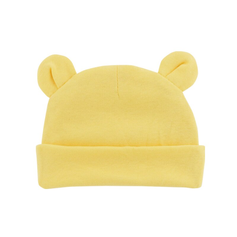 Hoeden Peuter Cap Voor Jongen Pasgeborenen Kinderkleding Kids Hoofddeksels Cap Meisje Leuke Beanie Cartoon Baby Pasgeboren Kleding Baby kleding: YELLOW