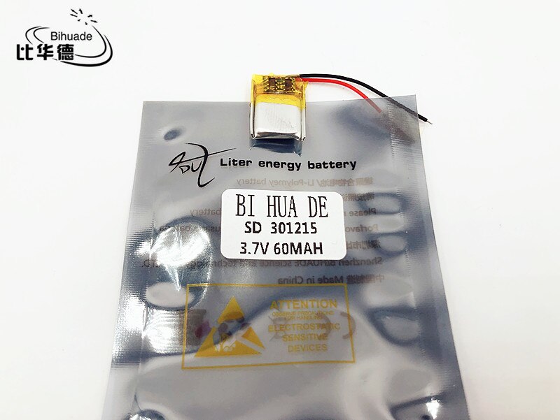 li-po 3.7V 60mAh 301215 Lithium Polymer Li-Po li ion Rechargeable Battery cells For Mp3 MP4 MP5 GPS