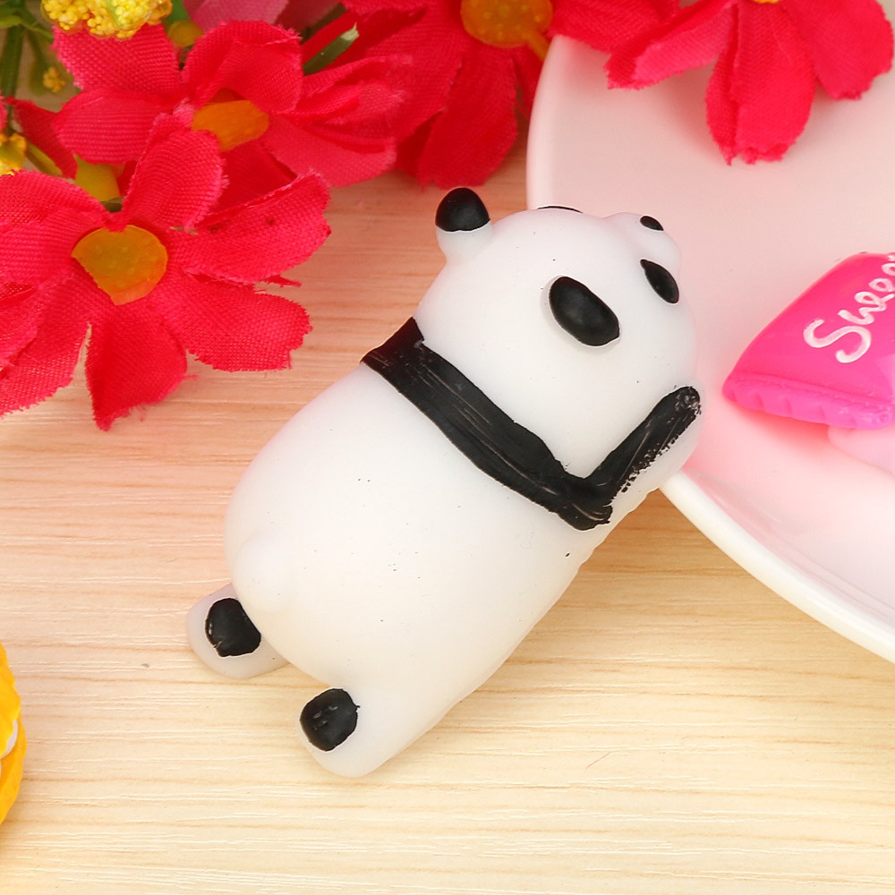 Sød panda mochi squishy squeeze legetøj healing sjov børn kawaii squishes langsomt stigende legetøj stressaflastende legetøj kawaii papirvarer  a1