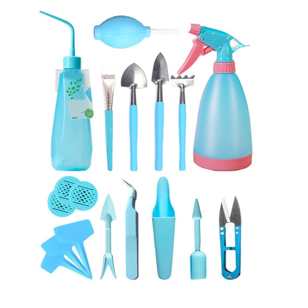 Good Healthy 5/7/10/14 Pcs Succulent Transplanting Garden Planting Hand Tools Set Garden Tools: Blue 14PCS