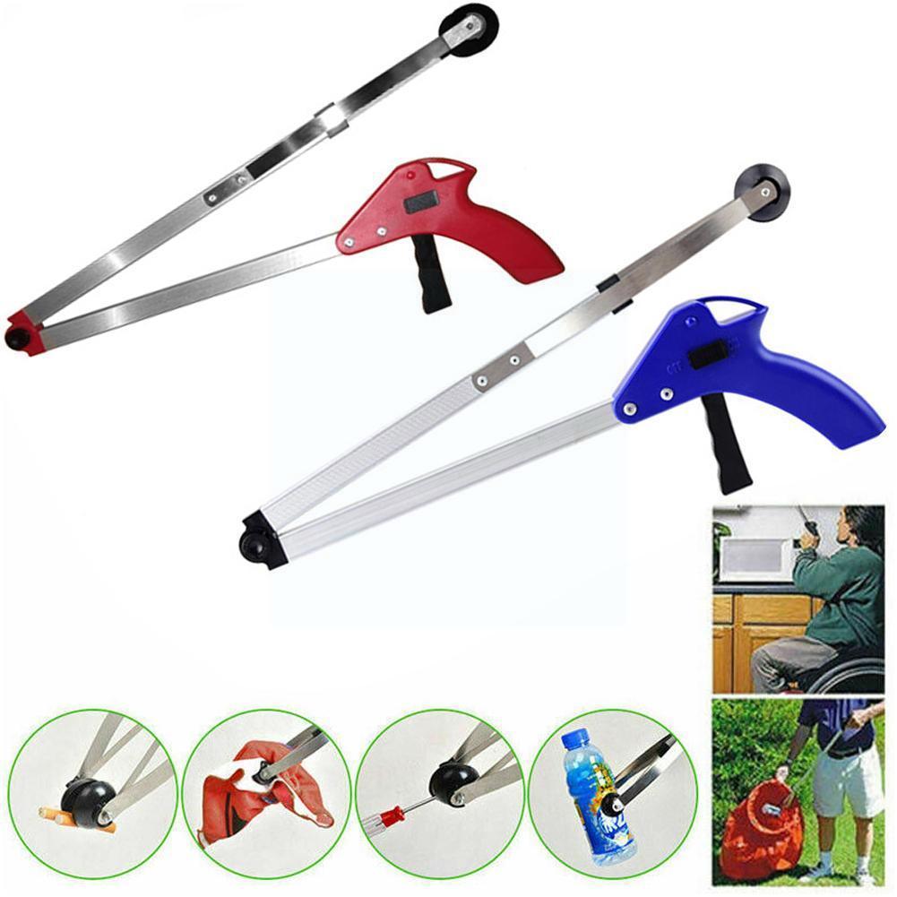 Aluminum Alloy Foldable Grabber Extender Pick Up Grabber Garbage Sanitation Foldable Clip Tools Tool Rubbish Claw Pickup Cl P3B7