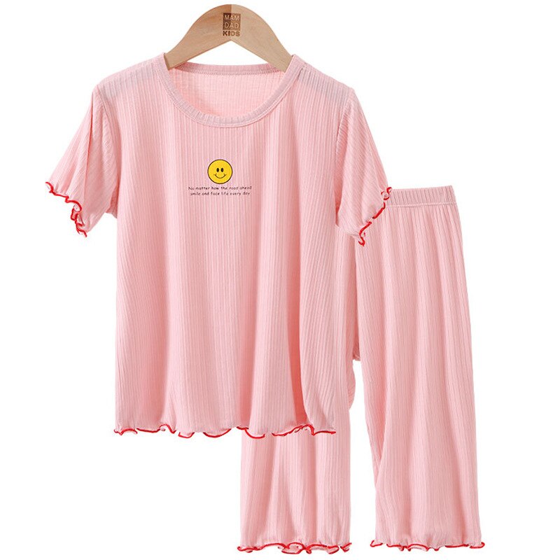 Pigiama per bambini set maniche corte neonata abbigliamento da notte abiti abito estivo per ragazze abiti traspiranti 2-10Y pigiama per bambini