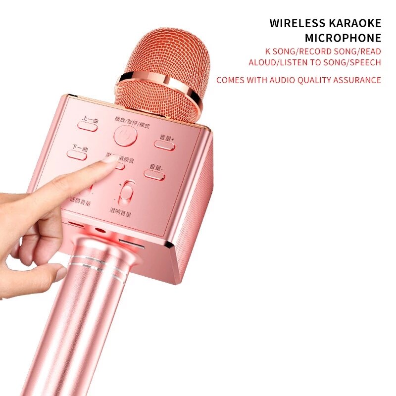 Wireless bluetooth karaoke microphone micro mic for singing home phone mobile cell children kids blutooth condenser karoke child