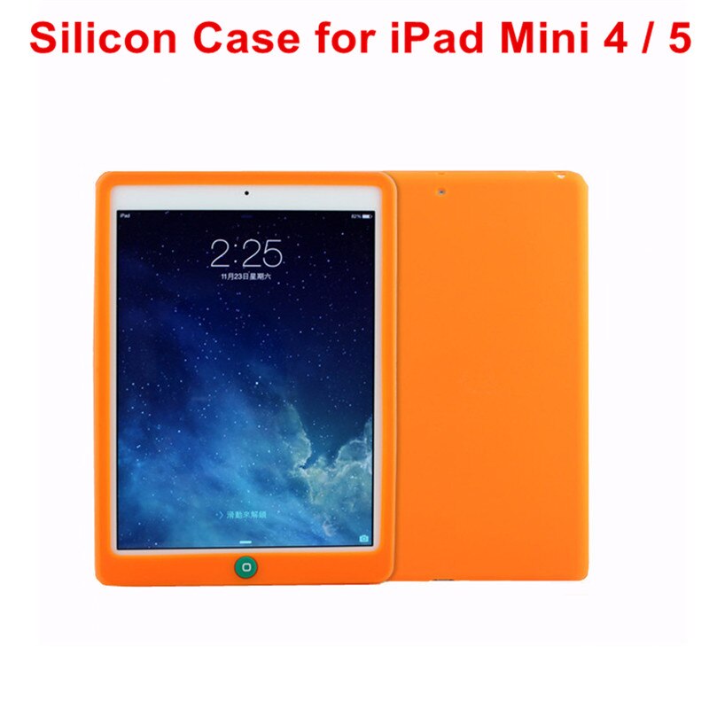 Siliconen Case Voor Ipad Mini 1 2 3 Case Full Body Protect Skin Soft Cover Voor Ipad Mini 5 Case Soft Back Cover Voor ipad Mini 4: Mini 5 4 Orange