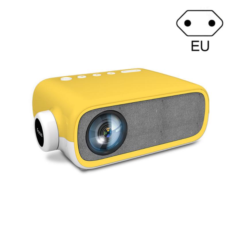 YG280 Full HD 1080P Mini LED Projector 480x272 Pixels Supports USB HDMI AV Audio Portable Projector Home Media Video Player: Yellow EU Plug
