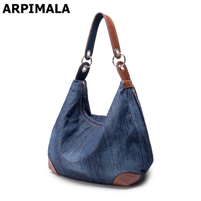 Arpilala-Bolso grande de lujo para mujer, bolsa de mano de , grande, vaquero, cruzado,